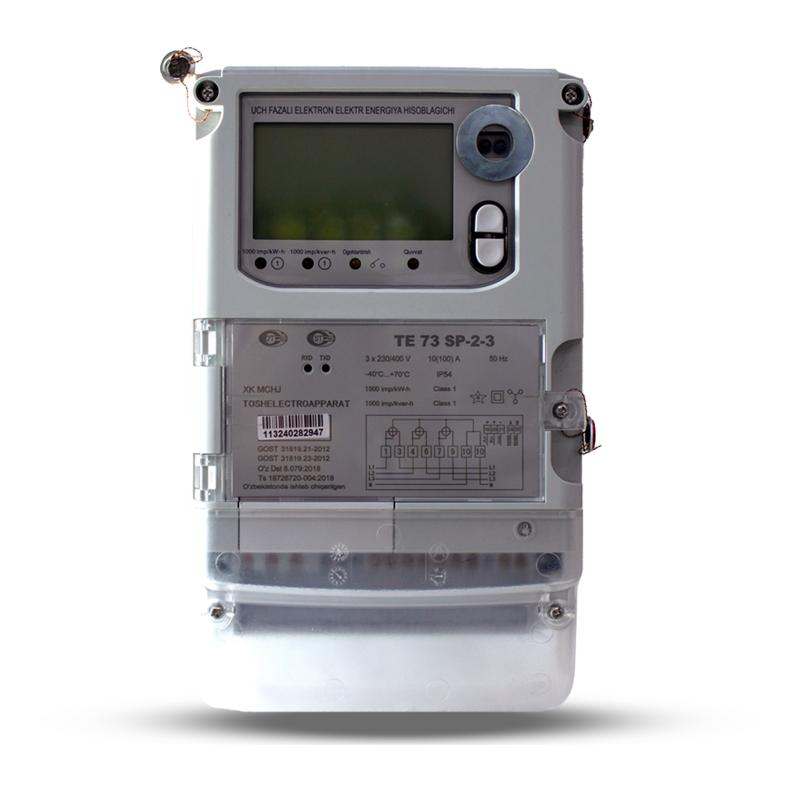 TE73 SP-2-3 — 3-fazali elektr hisoblagich (ko‘p tarifli va masofadan boshqariladigan)
